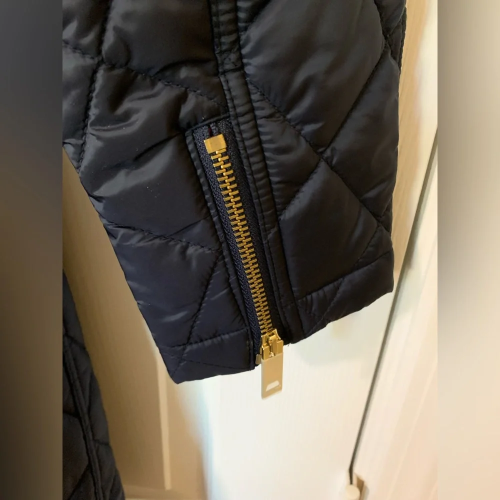 Authentic Burberry Finsbridge‎ Long Quilted Jacket Coat Belted Waist Navy XL NWT - Picture 10 of 13